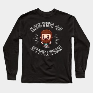 Jason Kelce Centre of Attention Kawaii Shirt (White Text) Long Sleeve T-Shirt